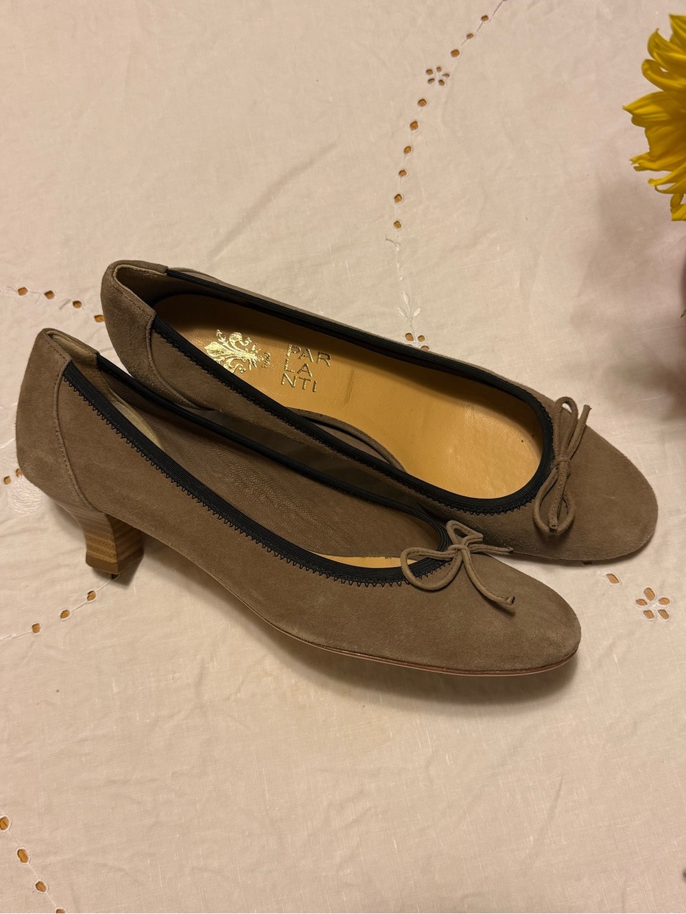 Tan Suede Kitten Heels
